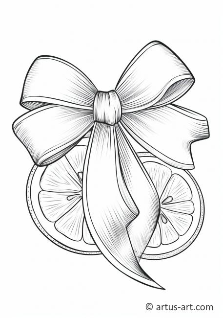 Grapefruit with a Bow Coloring Page